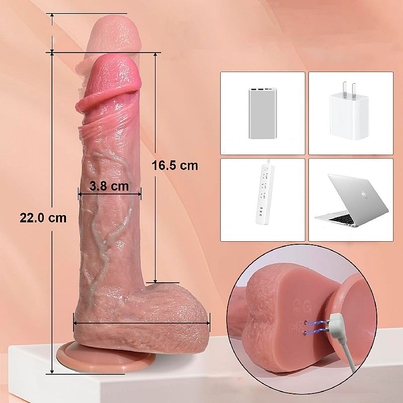 PRÓTESE 22X3,8CM COM VIBRO SOBE E DESCE COM AQUECIMENTO E ROTAÇÃO COM CONTROLE VIA APP - Imagem 5