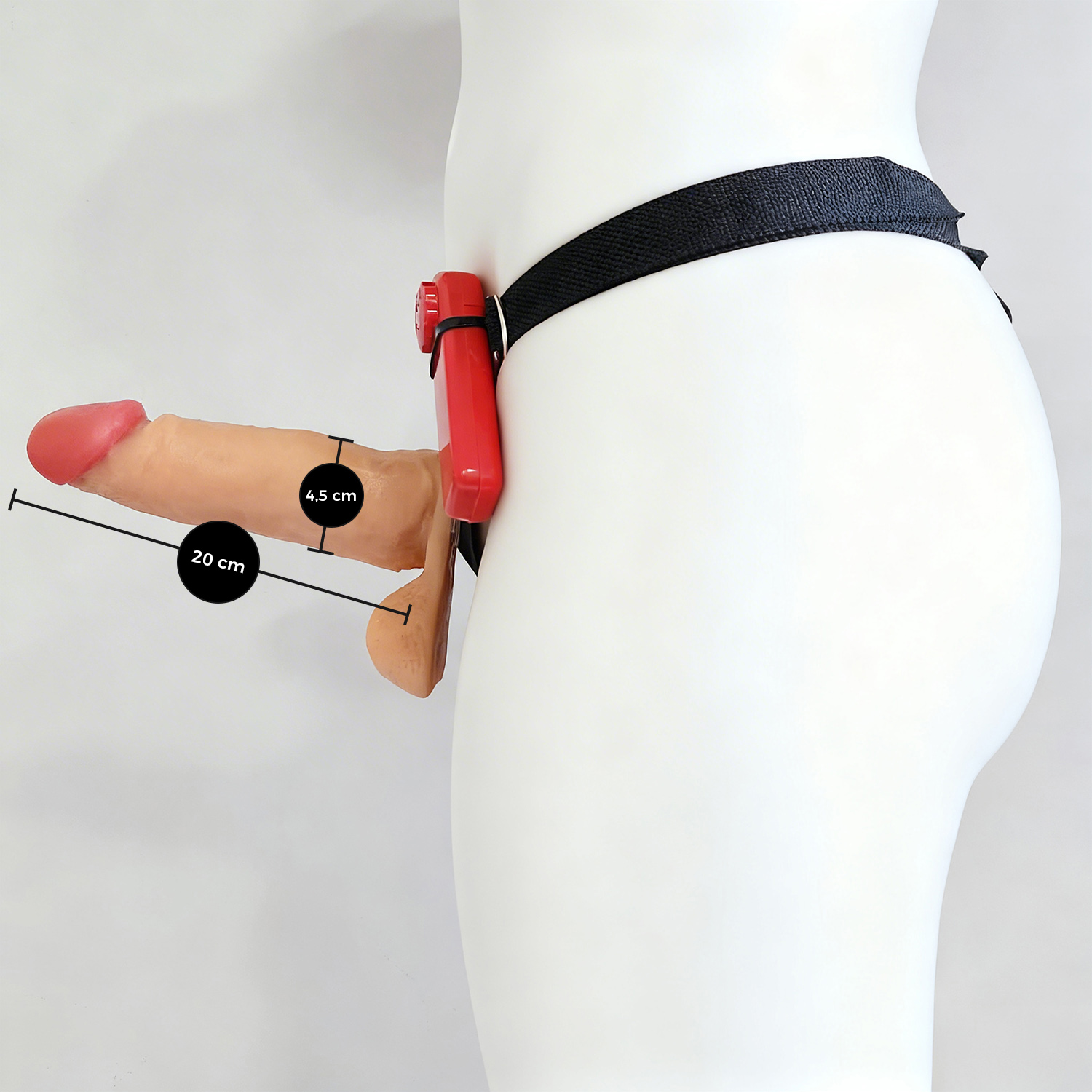 CINTA PENIANA COM PRÓTESE E VIBRO 20X4,5CM - Imagem 2