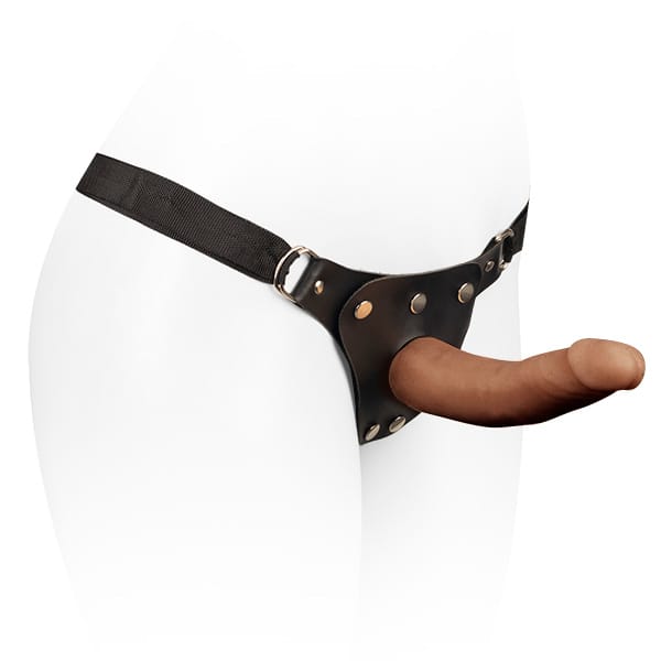 CINTA REGULAVEL COM PRÓTESE CYBERSKIN MACIO REMOVIVEL 18,5X4,5CM MARROM