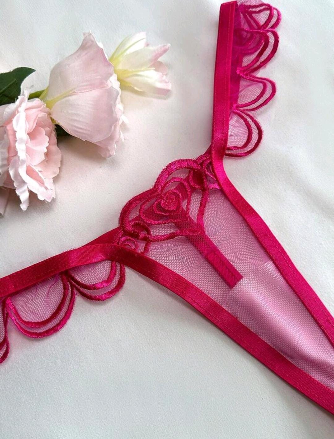 CONJUNTO LINGERIE DELUXE CORAÇÃO EM TULE PINK - Imagem 3
