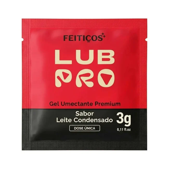 SACHÊ LUBPRO PREMIUM LUBRIFICANTE COM SABOR LEITE CONDENSADO EFEITO QUENTE 3G