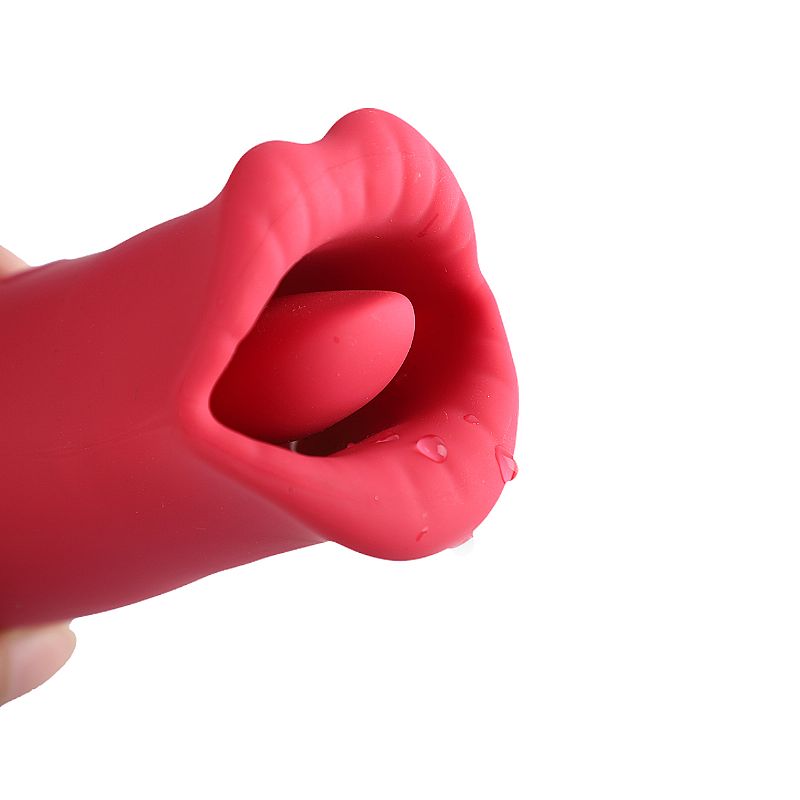 DUPLO VIBRADOR DE CLITÓRIS FORMATO DE BOCA COM BULLET VAI E VEM - Imagem 5