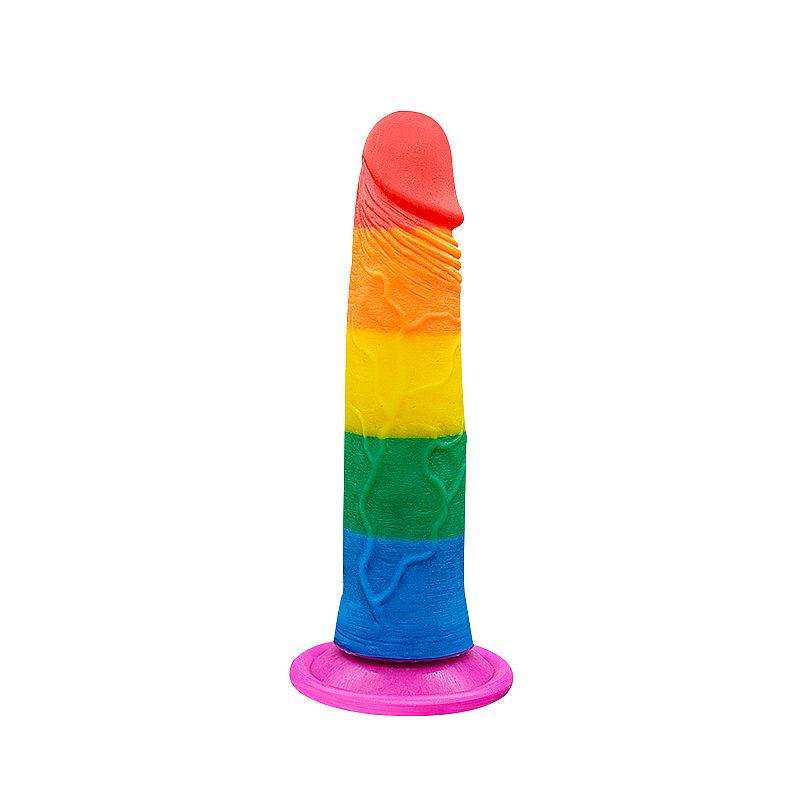 DILDO PENIS REALISTICO COM VENTOSA COLORIDO 18,5X3,5CM - Imagem 7