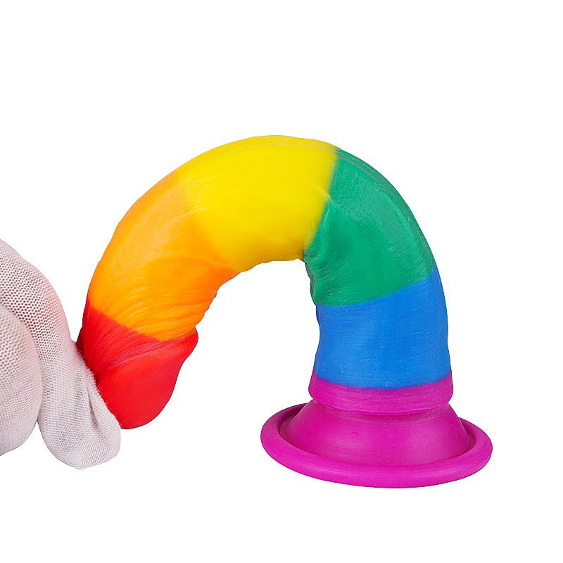 DILDO PENIS REALISTICO COM VENTOSA COLORIDO 18,5X3,5CM - Imagem 5