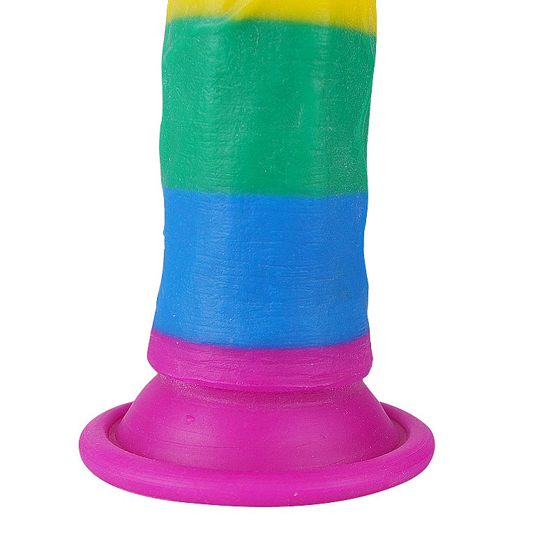 DILDO PENIS REALISTICO COM VENTOSA COLORIDO 18,5X3,5CM - Imagem 4