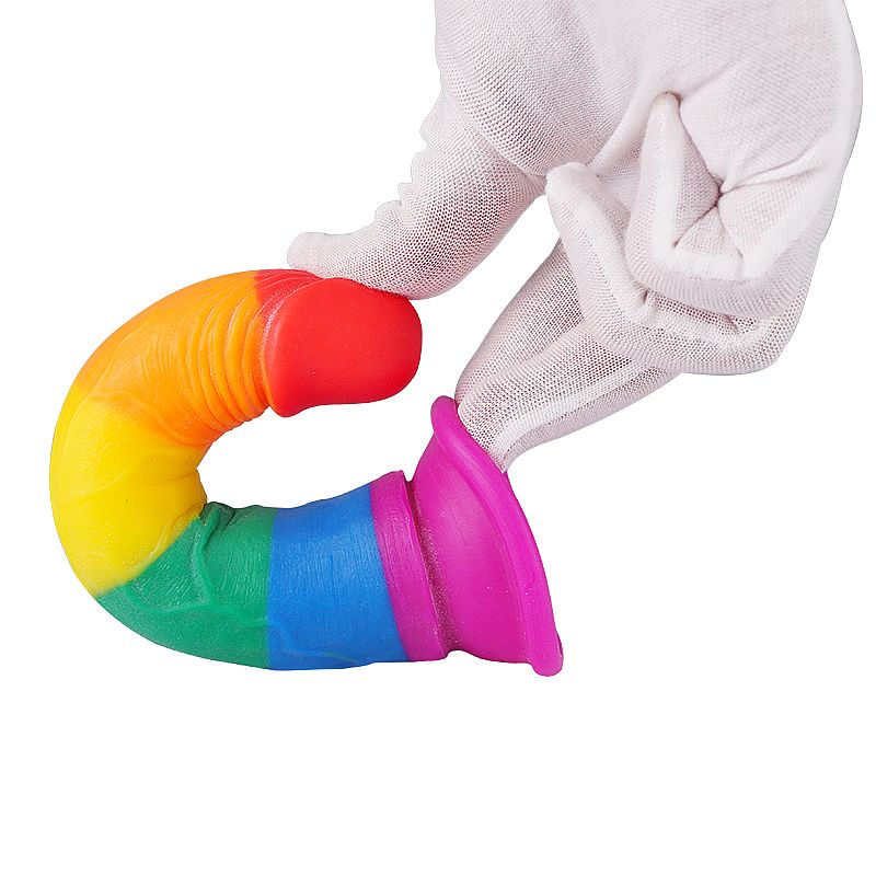 DILDO PENIS REALISTICO COM VENTOSA COLORIDO 18,5X3,5CM - Imagem 3