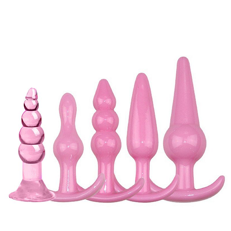 KIT PLUG ANAL 5 PEÇAS SILICONE FLEXIVEL - Imagem 2
