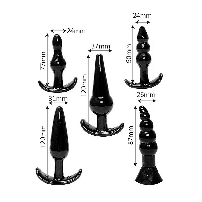 KIT PLUG ANAL 5 PEÇAS SILICONE FLEXIVEL - Imagem 5