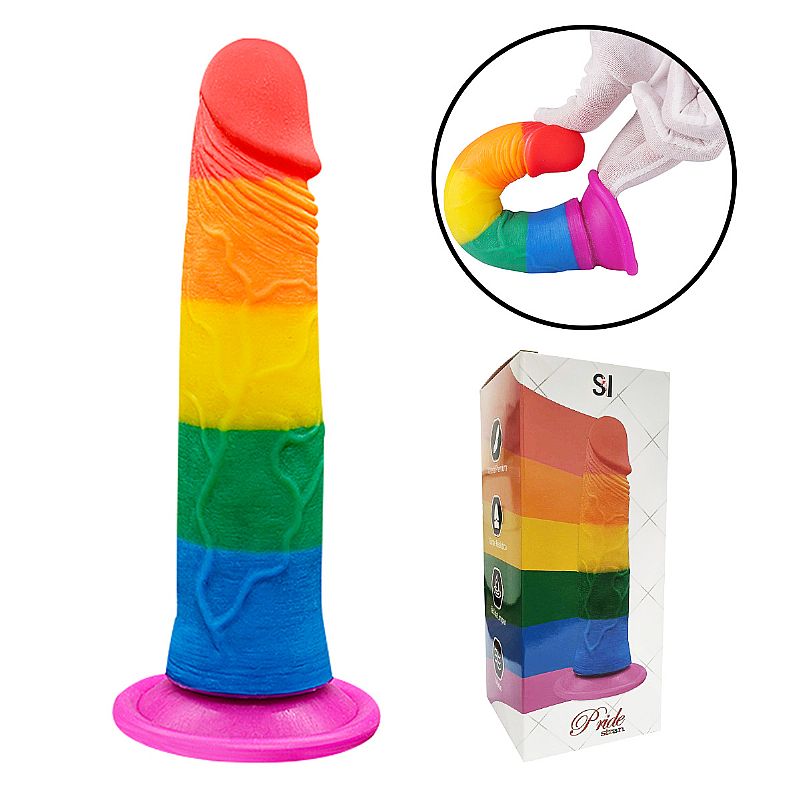 DILDO PENIS REALISTICO COM VENTOSA COLORIDO 18,5X3,5CM