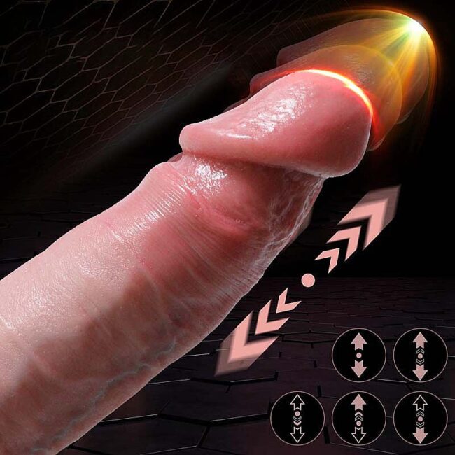 PROTESE REALISTICO EM SILICONE LÍQUIDO COM VAI E VEM ROTATIVO COM AQUECIMENTO 22,5X4,0CM
