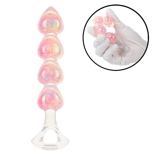 PLUG ANAL EM SILICONE ESCALODADDE COM ESFERAS DE VIDRO ROA 16,1 X 3,0CM