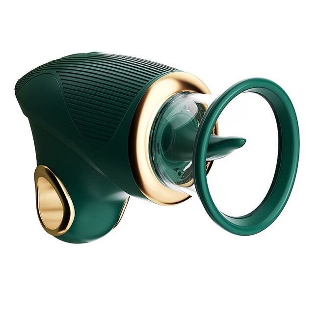 VIBRADOR COM FORMATO PISTOLA COM SUCÇÃO E ESTIMULAÇÃO DE LINGUA LINHA PREMIUM RECARREGAVEL