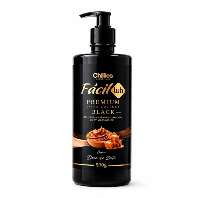 FÁCIL LUB GEL PARA MASSAGEM PREMIUM LINHA GOURMET DOCE DE LEITE 500G